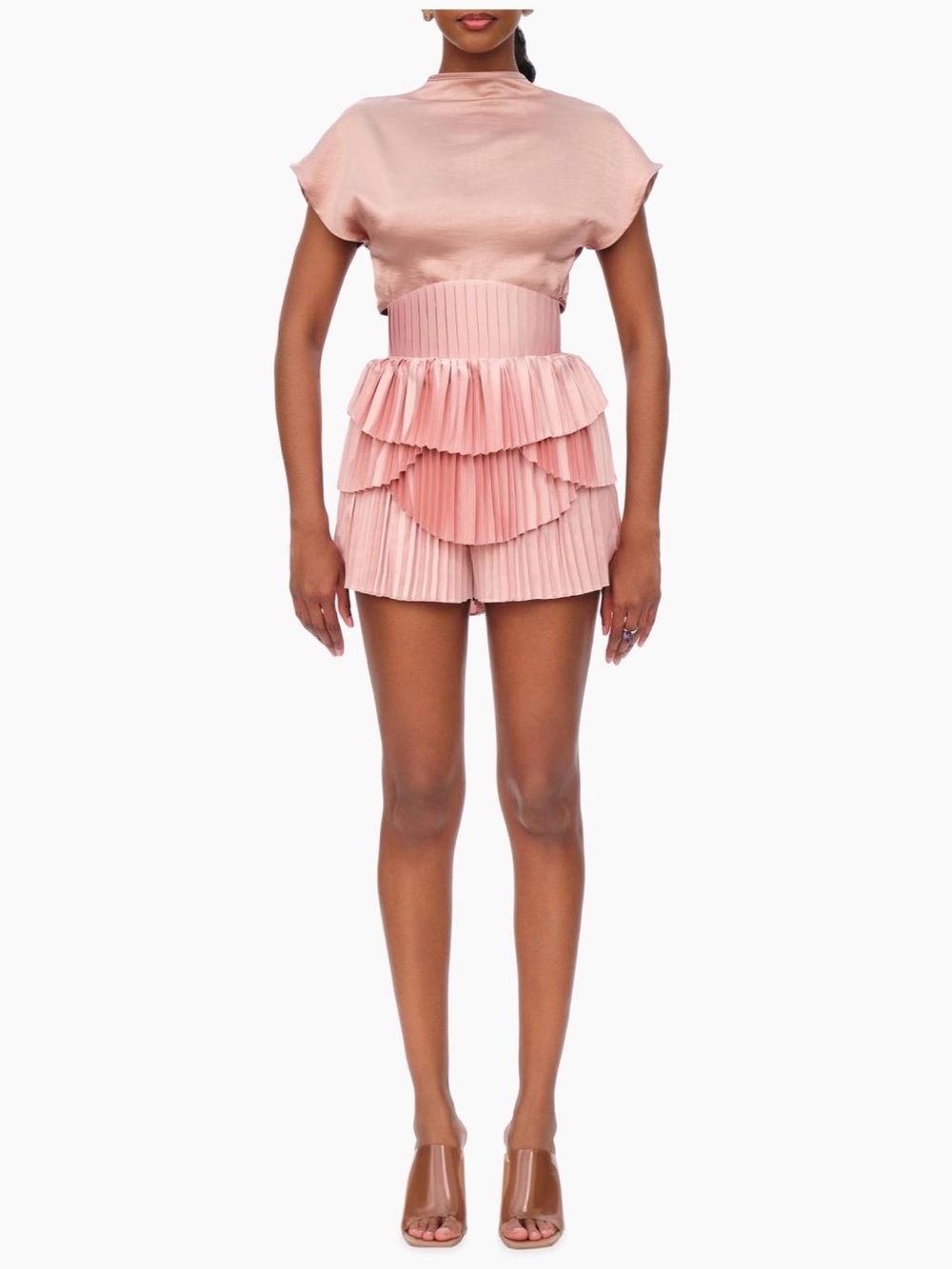 ANDREA IYAMAH HIBI SHORT SET - PEARL PINK - SIZE M- NWT